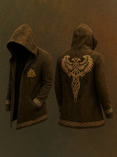 Herren Strickjacke mit Kapuze im Viking-Stil